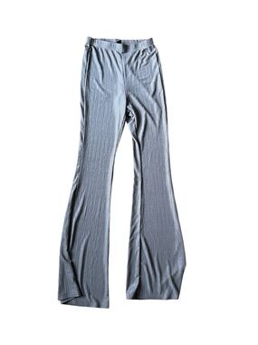 SHEIN Ribbed Knit Flare Pants in Taupe